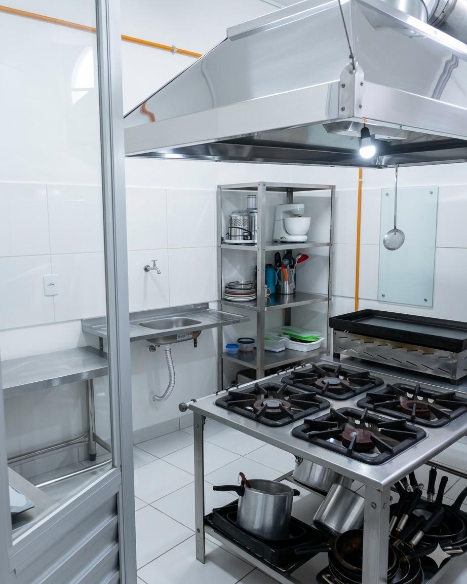 Cozinha profissional da Dieta do Chef
